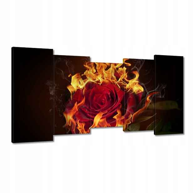 Obrazy 150x80 Červená hořící růže