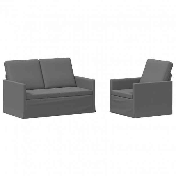 vidaXL Set pohovek 2 pcs Tmavě šedá Textil