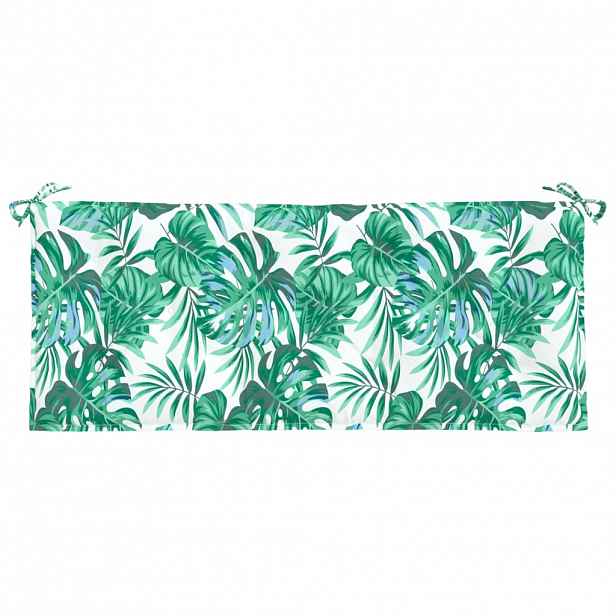 vidaXL Poduška na zahradní lavici vzor listů 120x50x7 cm látka oxford