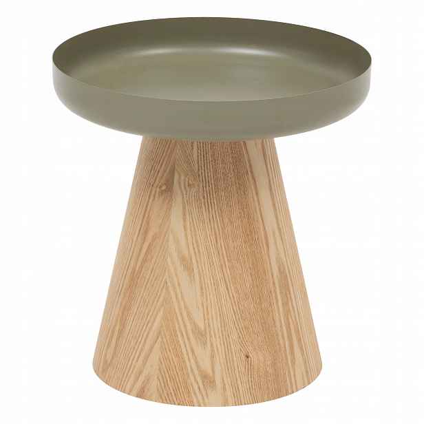 Kovový Konferenční Stolek Z Mdf Imitující Dřevo Ø Výška 40 CM 41,8 CM