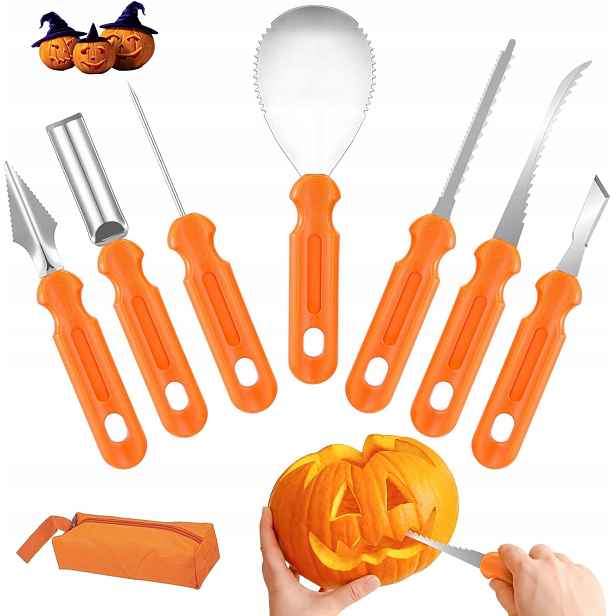 Nástroje Na Vyřezávání Dýní Halloween 7KS Nerezová Ocel Pro Děti