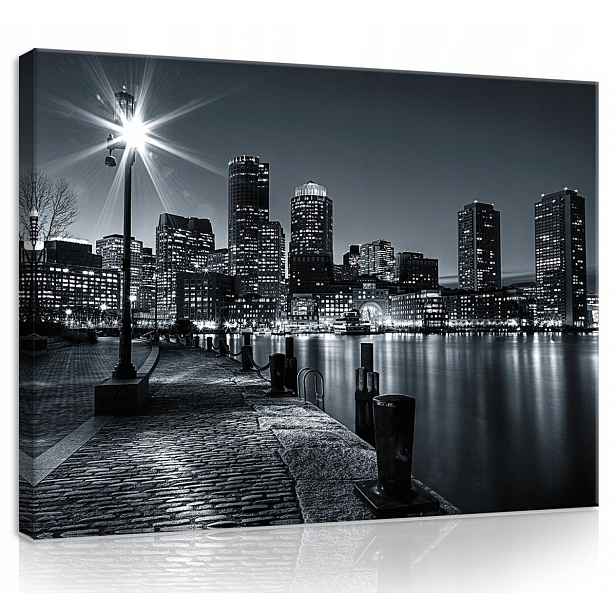 Obraz Na Plátně Canvas 80x60 Město Mrakodrapy Noc