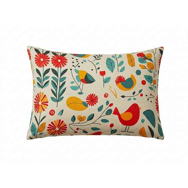 Povlak na polštář z mikrovlákna RETRO PTÁČEK 50x70 cm, barevný