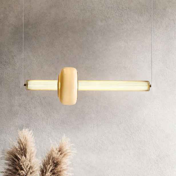 PURAS lampa wisząca pozioma 15W LED 3000K klosz bezbarwny+biały