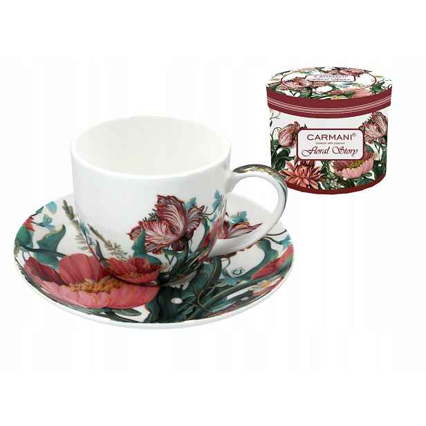 Šálek S Podšálkem Carmani Floral Story Porcelán