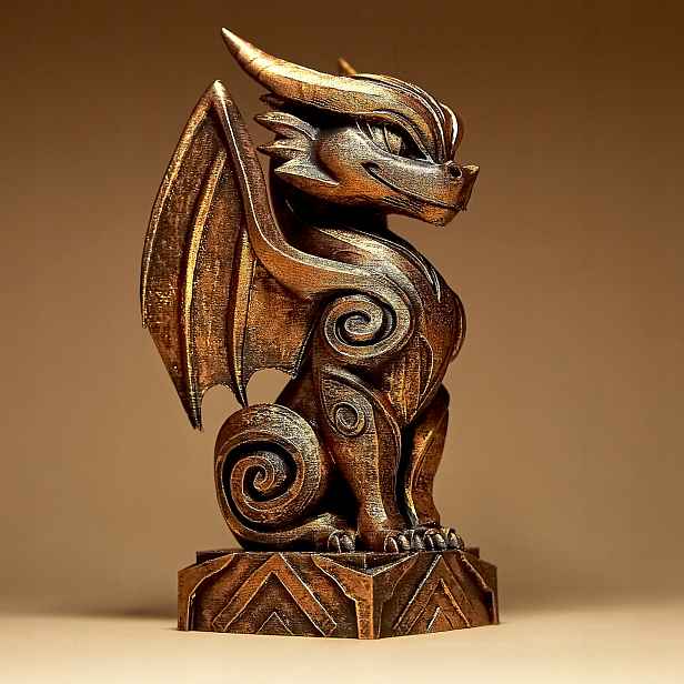 Drak Socha Figura Abstrakce Moderní Dekorace 25 cm Ručně malovaná