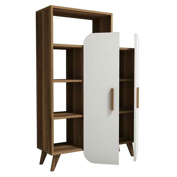 Knihovna Form White and Walnut