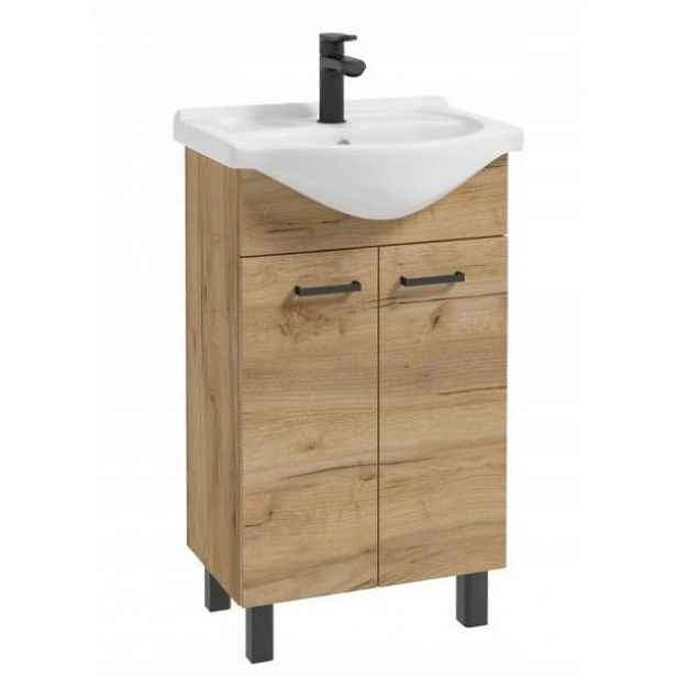 Koupelnová skříňka s umyvadlem 85 x 50 cm stojící Dub craft snadná montáž