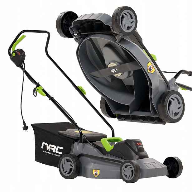 Nac Elektrická Sekačka 1800W 40CM Koš 30L Lehký Zadní Výhoz A Do Koše
