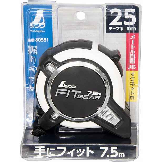 Odměrka ocelová nylonový povlak Shinwa Fit Gear 7,5 m × 25 mm