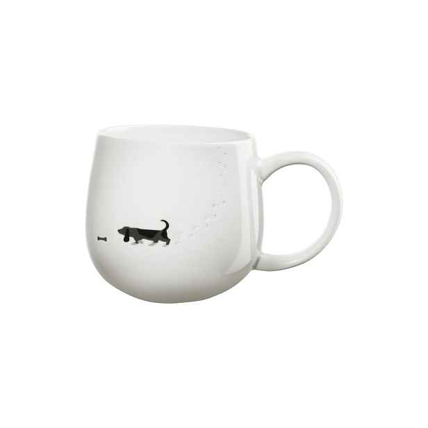 Porcelánový hrnek s uchem 400 ml Mouga Footprints Dog ASA Selection - bílý