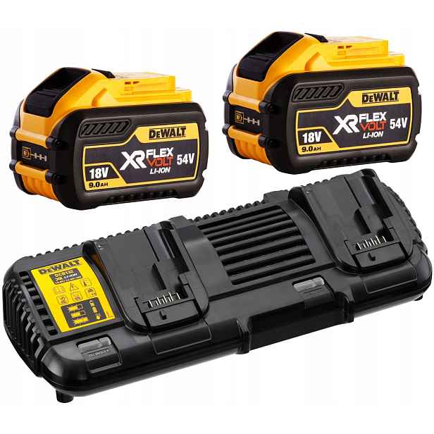 Sada nabíječka DCB132 2 akumulátory 54V 9Ah DCB547 DeWalt DCB132X2-QW