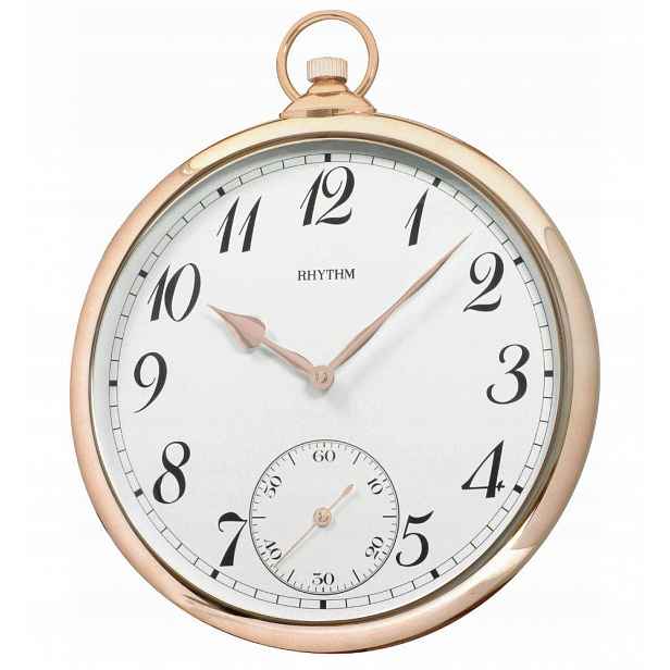 Velké Čitelné Zlaté Nástěnné Hodiny Rhythm 36 cm