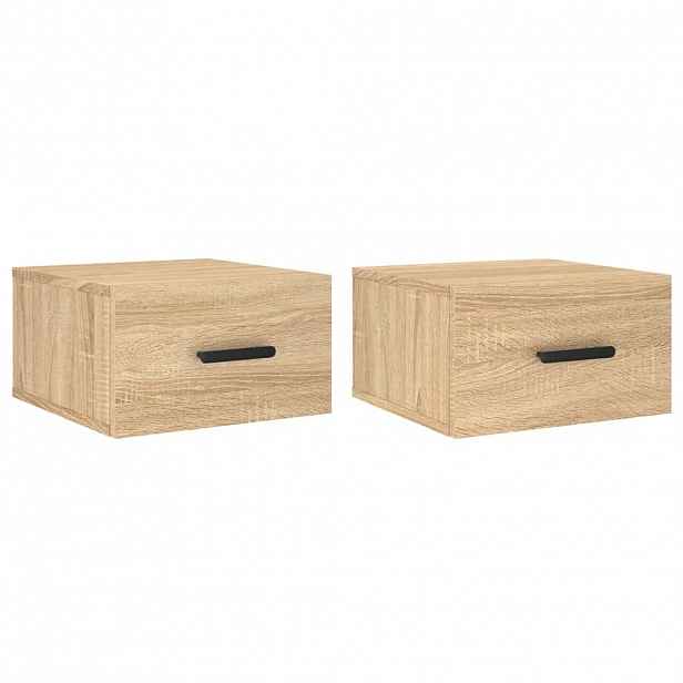vidaXL Nástěnné noční stolky 2 ks dub sonoma 35 x 35 x 20 cm