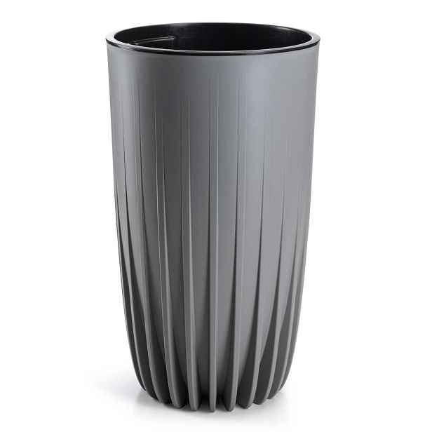 HowHomely Květináč STRIPPED ECO II 30 cm šedý