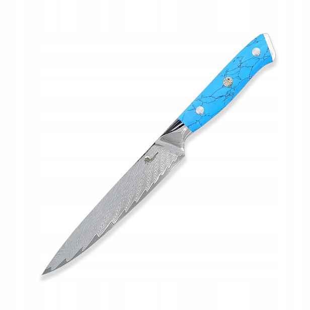 Nůž univerzální Utility 150 mm Dellinger Blue Stone Damascus