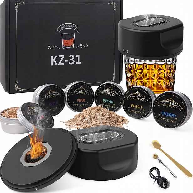 Sada Na Uzení Whisky Smoker Dřevěná Dárek Pro Milovníky Whisky
