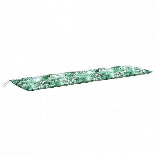 vidaXL Poduška na zahradní lavici vzor listů 180x50x7 cm látka oxford