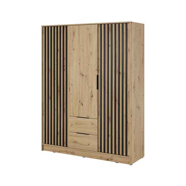 Piaski Šatní skříň Nelly 155 cm dub artisan/černá
