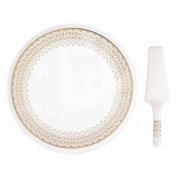 Servírovací talíř 30 cm špachtle, odstíny hnědé, minimalistická mísa