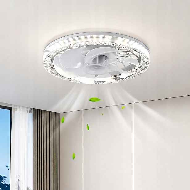 Stropní lustr s Led ventilátorem 50W, závěsná lampa s dálkovým ovládáním