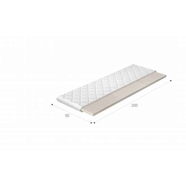 Topper z latexu na matraci Rozměr: 90 x 200 cm, Potah: Hypoalergenní potah