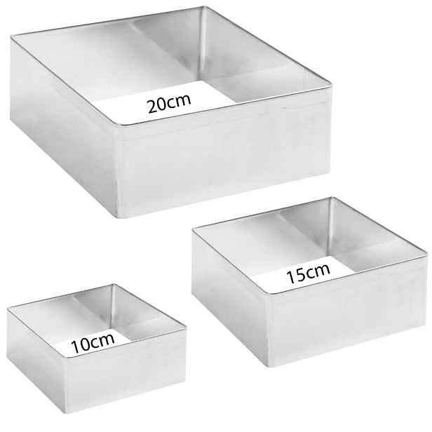 Cake Baking Tool No.77455 Vykrajovací forma 3 ks Čtverec
