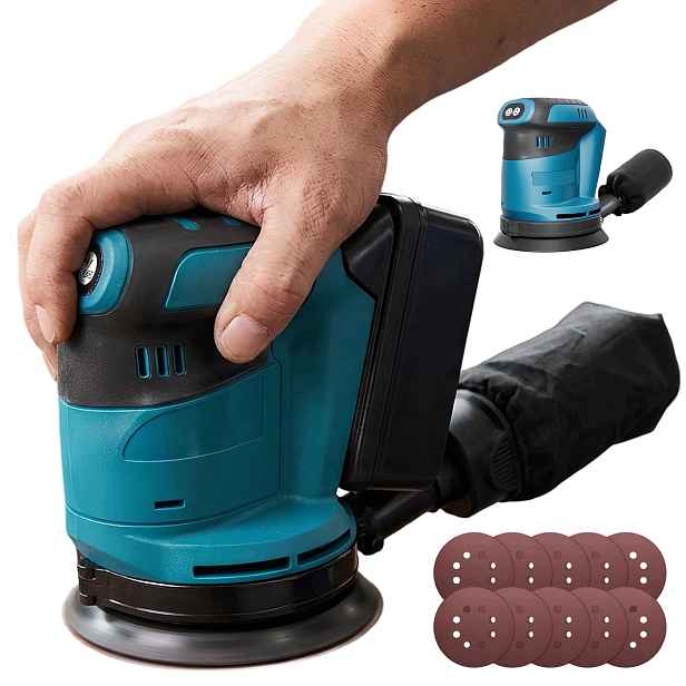 Excentrická Bruska Na Baterie 18V 125 MM, Leštění Dřeva, Kov