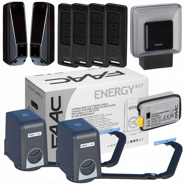 Faac Energy pohon pro dvoukřídlou bránu lampa Xled dálkové ovládání XT4FDS 4ks