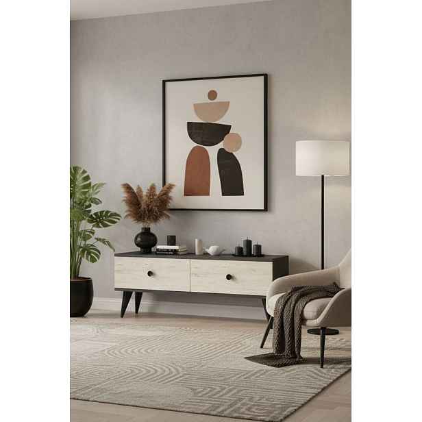 TV stolek Mona 120 - Anthracite, Travertine