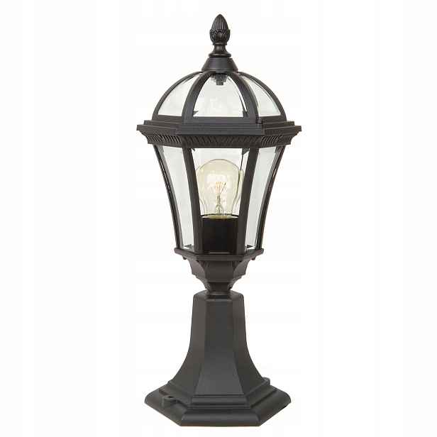 Venkovní stojací lampa retro černá skleněná 47 cm Garden Zone