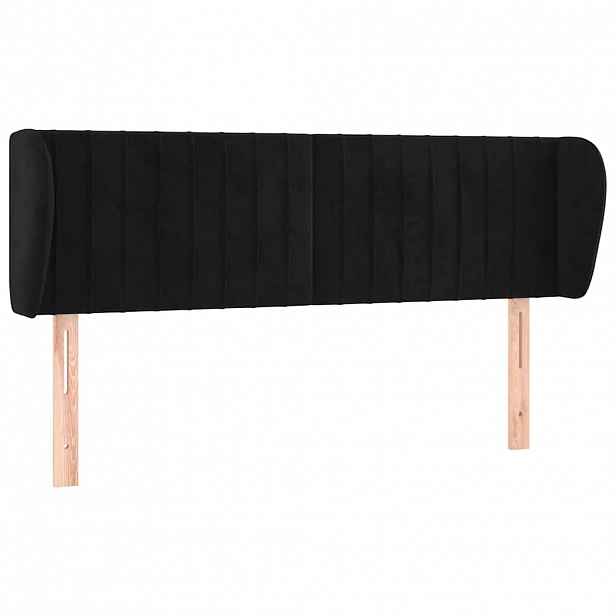 vidaXL Čelo postele typu ušák černé 147x23x78/88 cm samet