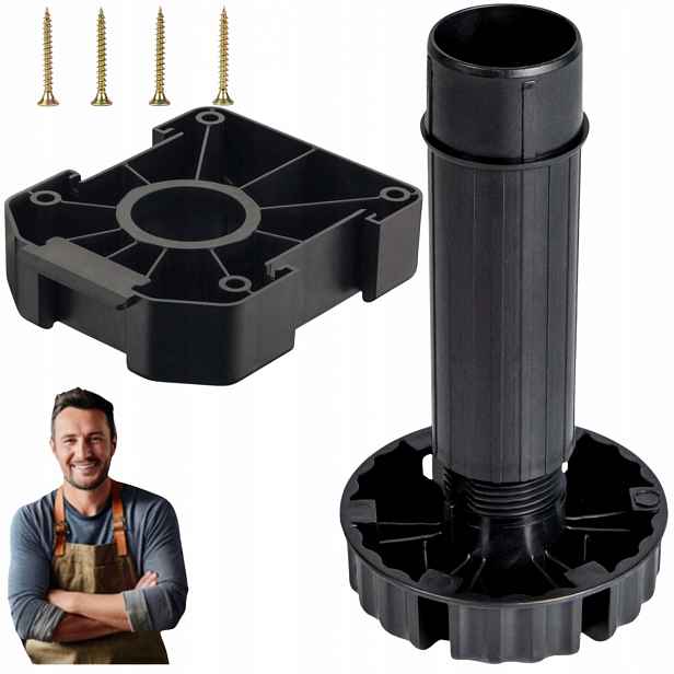 Nábytková noha pro vysoké zatížení H-150 mm (140-168 mm) s upevňovací hlavou 20 ks