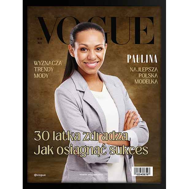 Plakát Obálka časopisu Vogue Vaše fotografie vtipný dárek 40x30 cm