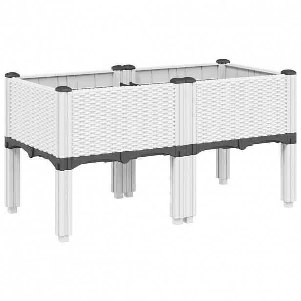 vidaXL Zahradní truhlík s nohami bílý 80 x 40 x 42 cm PP