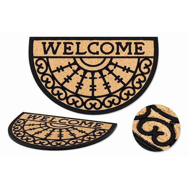 Vnitřní rohožka do domu, půlkruhová, gumová, na boty Welcome
