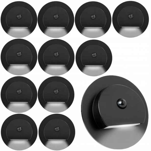 12 X Led Schodišťová Lampa 230V, Lampa Na Schody, Senzor Pohybu Soumraku
