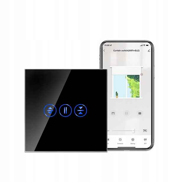 Cnbingo WiFi Roletový spínač Smart Alexa Google Smart Life Černý