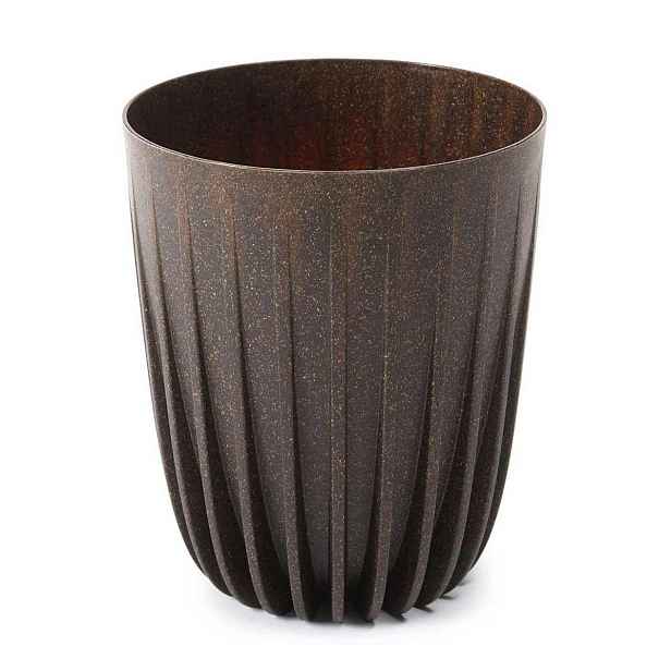 HowHomely Květináč STRIPPED ECO V 30 cm kávově hnědý