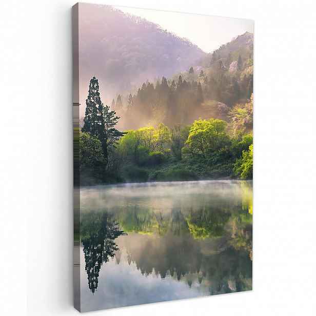 MuchoWow OBRAZ NA PLÁTNĚ Příroda - Stromy - Hory - Jezero - Voda 20x30 cm