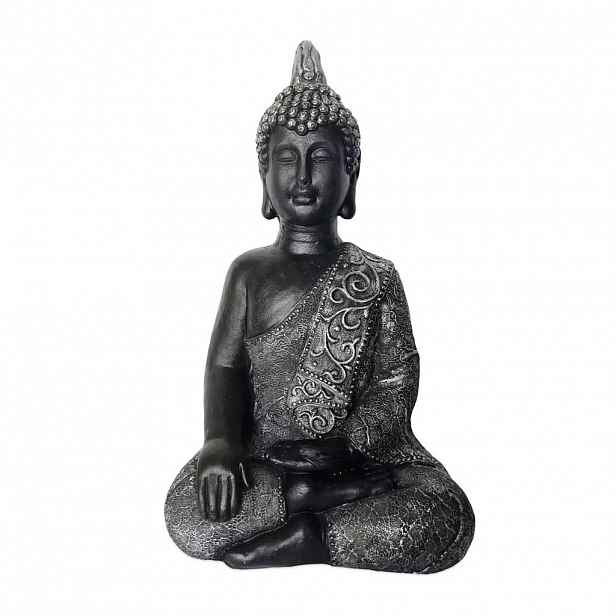 Relaxdays SOCHA antracitová Buddha polyresin