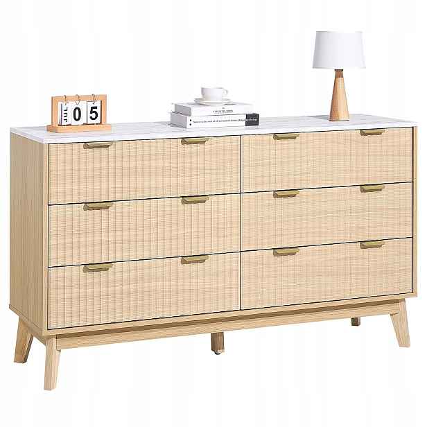 Dřevěná komoda, skříňka, zásuvky, rýhovaný obývací pokoj, ložnice 140 cm premium