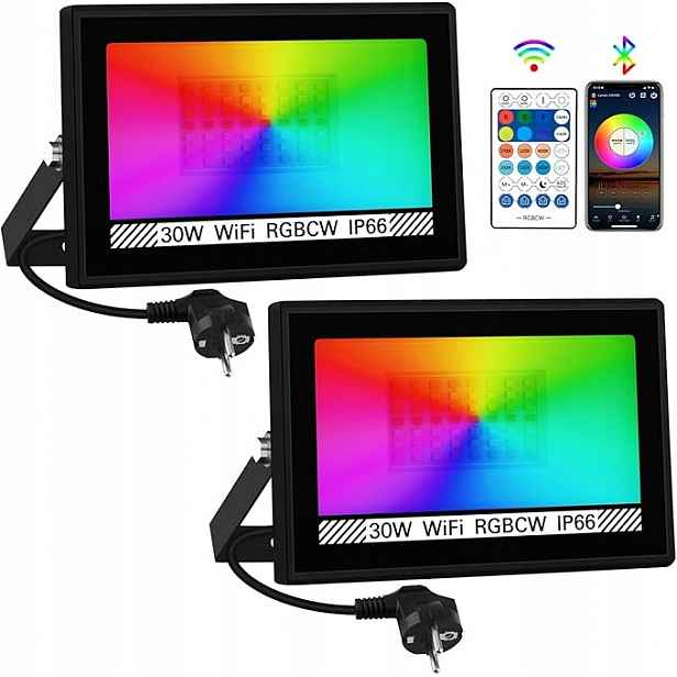 Led reflektor T-sunus Rgb 30W 2 kusy dálkové ovládání lampa