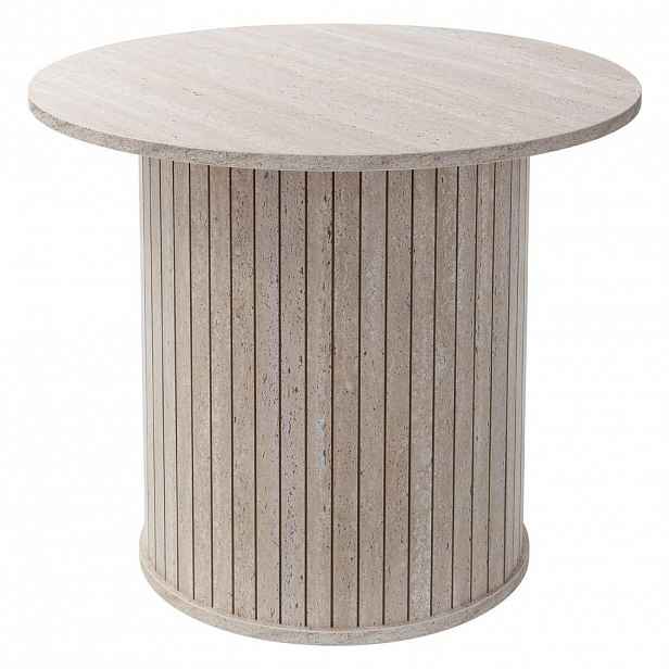 ML-DESIGN KONFERENČNÍ STOLEK kulatý Ø60 x 50 cm v kamenném vzhledu, béžový