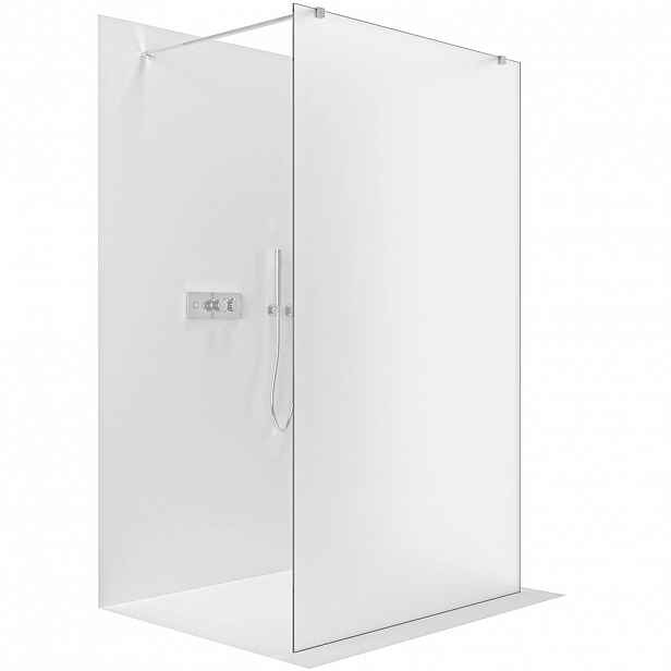 Sprchová zástěna Walk-in Onyx Duo L/P - 8 mm - hranatá vzpěra - chrom, mléčné sklo - 110x200 cm
