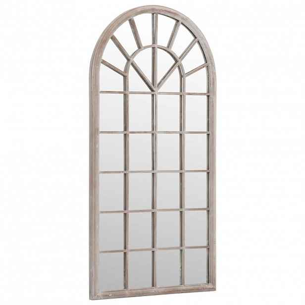 vidaXL Zahradní zrcadlo pískové 90 x 45 cm železo do exteriéru