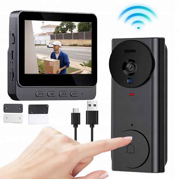 Videotelefon Dotykový Interkom Černý Zvonek Audio Brána 640*480