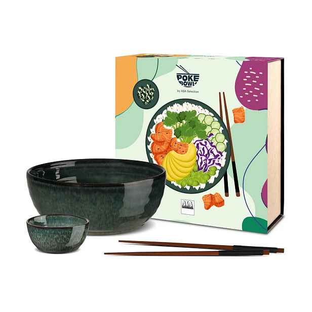 Dárková sada poké bowl set Poké & More ASA Selection - tyrkysová