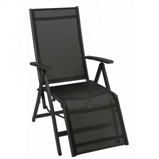 Doppler ACTIVE černostříbrné - zahradní relaxační polohovací křeslo