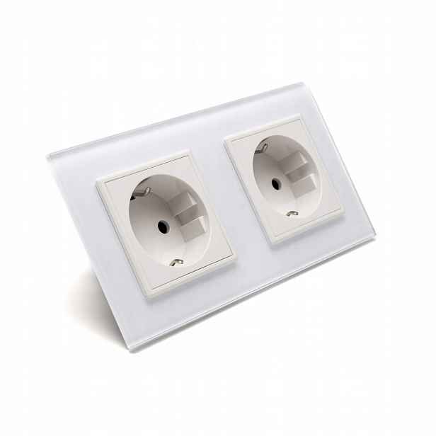Elektrická Zásuvka Livolo Dvojitá 16A Schuko Bílá
